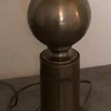 Lamp  of the 70s metal foot lampshade surrounded by three metal blades