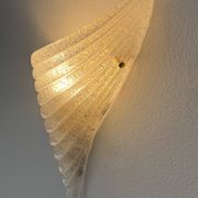 Pair of vintage pressed molded wall sconces, Murano glass, Italy, 1980