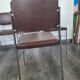 Lot de 4 chaises fauteuil en skaï marron année 1970