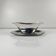 Metal sauceboat in Empire style, silver colour.