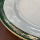 Plat rond faïence Digoin Sarreguemines Berry vert et frise dorée