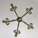 Art-deco brass chandelier, 1930s