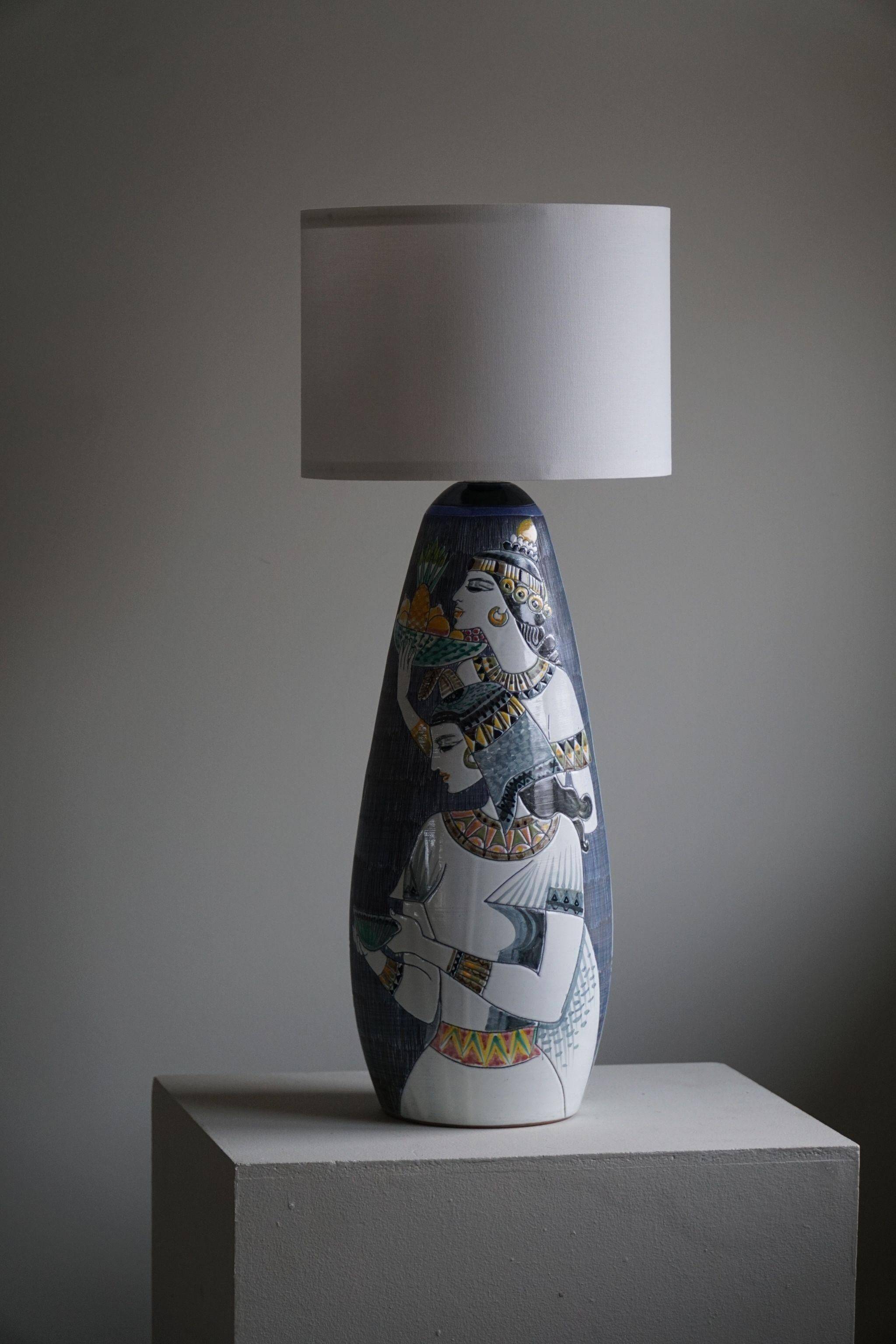 Marian Zawadzki "Oryx" Floor Lamp Unique, Tilgmans Ceramic, Sweden, Dated 1963