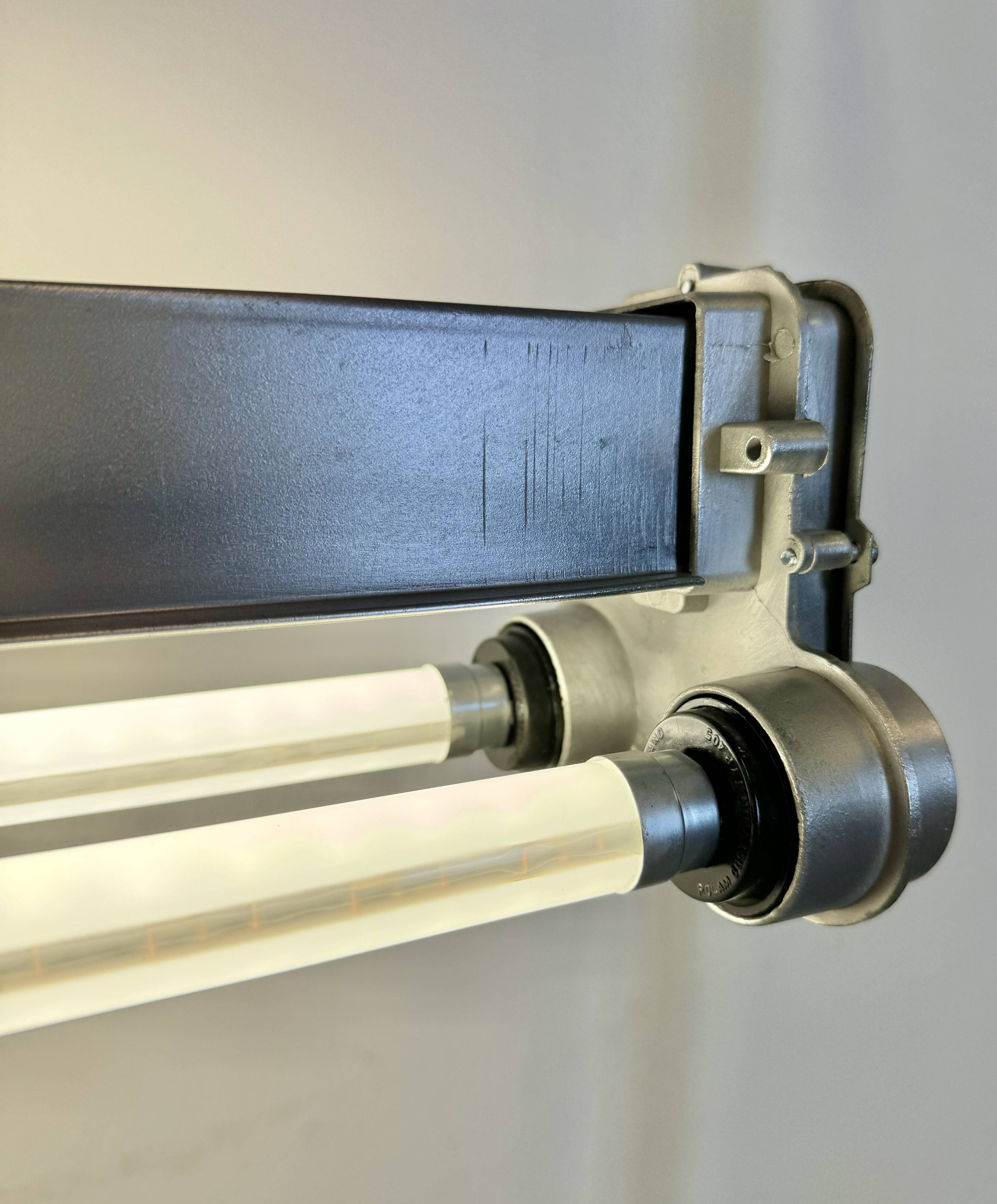 Industrial Polished  Hanging Tube Light, 1970s