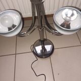 Vintage chromed metal table lamp used