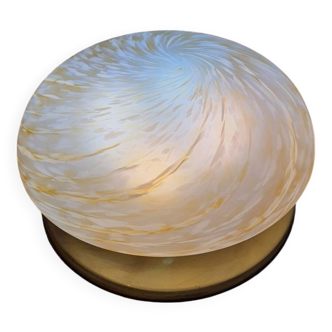 Plafonnier encastré vintage du milieu du siècle en verre de Murano caramel | Éclairage artisanal MCM Swirl | Lampe de décoration d'intérieur rétro | Ambiance chaleureuse