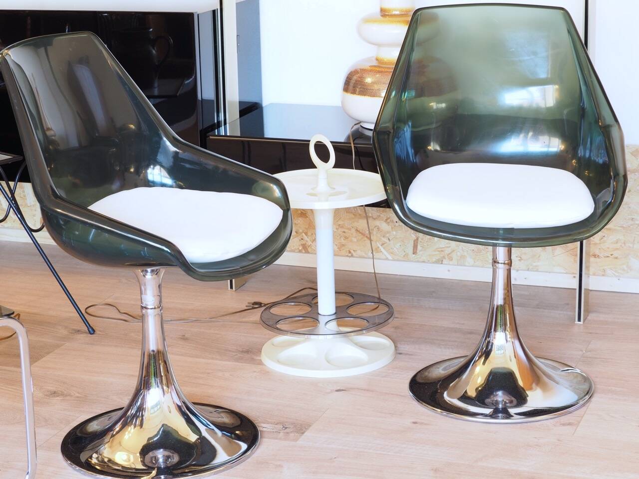Pair of roche bobois swivel chairs