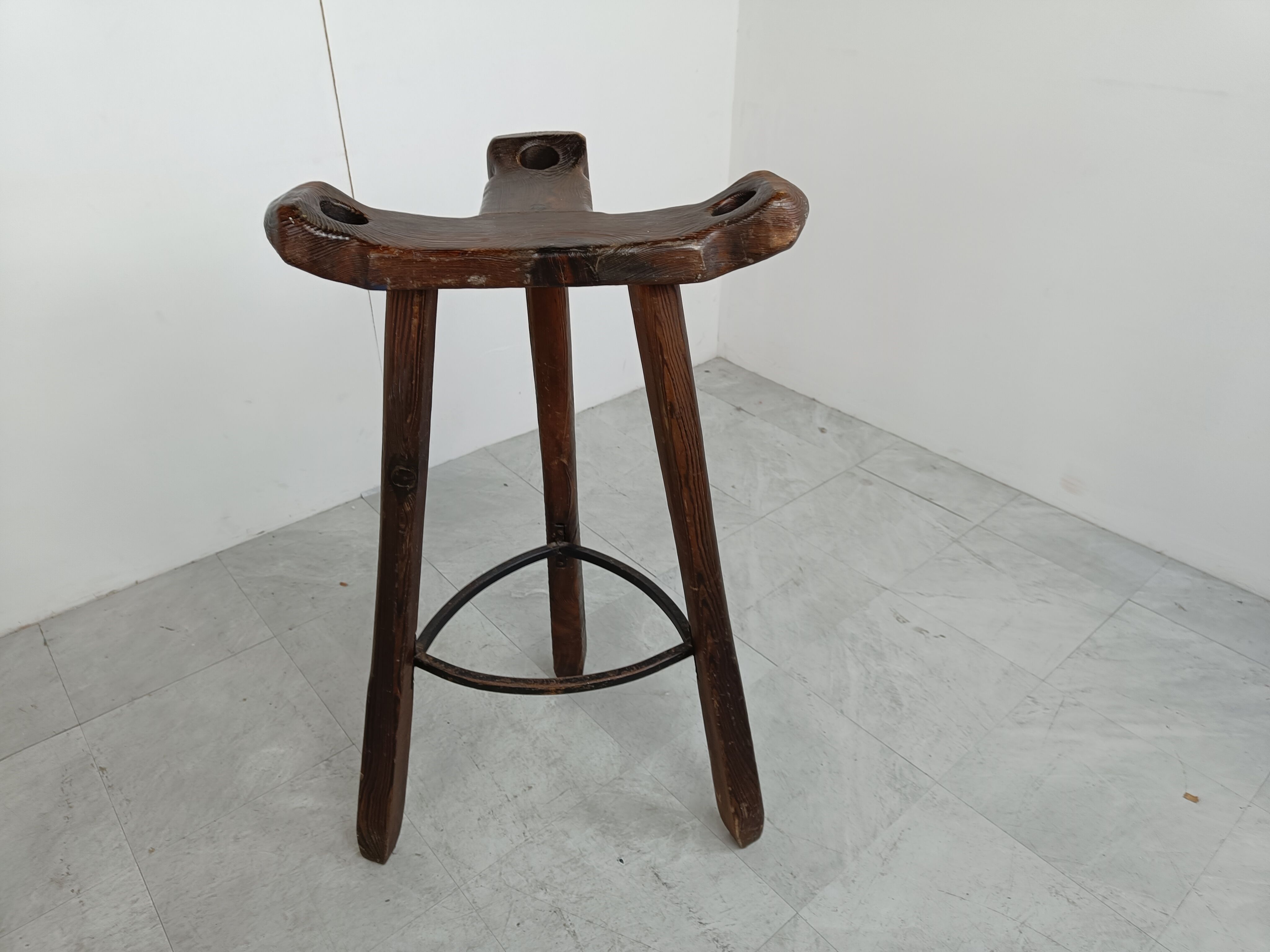 Mid century brutalist bar stools set of 5, 1960s