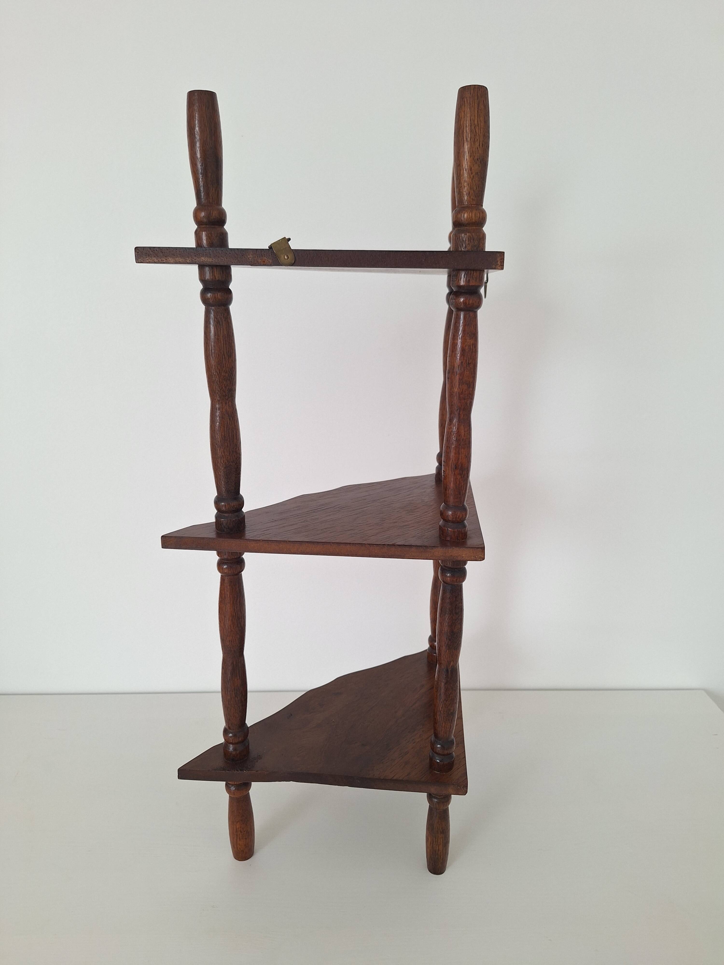 Vintage wooden corner shelf