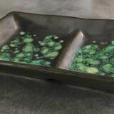 Ceramic presentation dish or bowl, artistic pottery with speckled effect