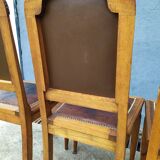 Series of 4 leather art deco chairs 1925