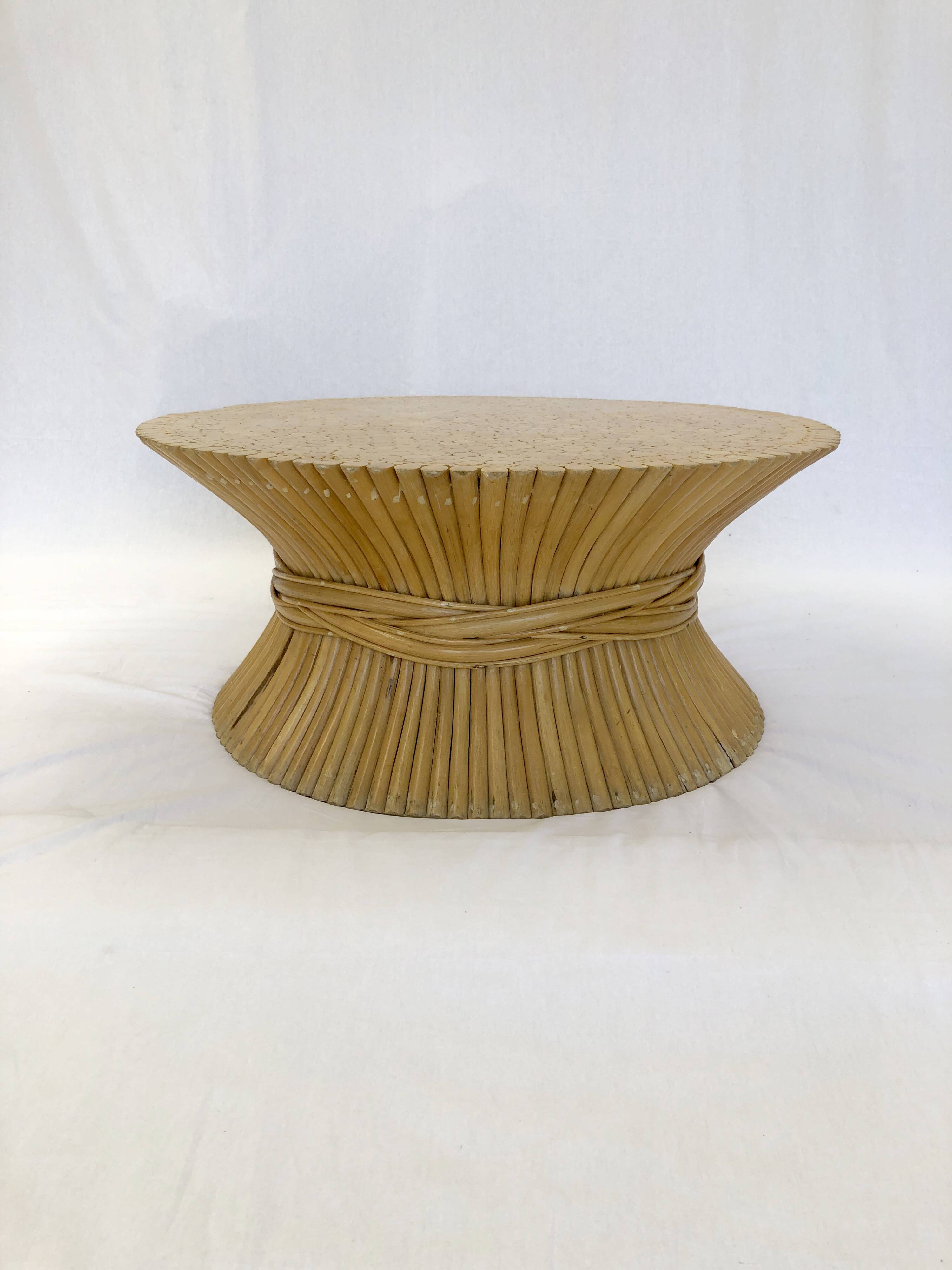 Wheat Sheaf coffee table by McGuire America, 60s/70s