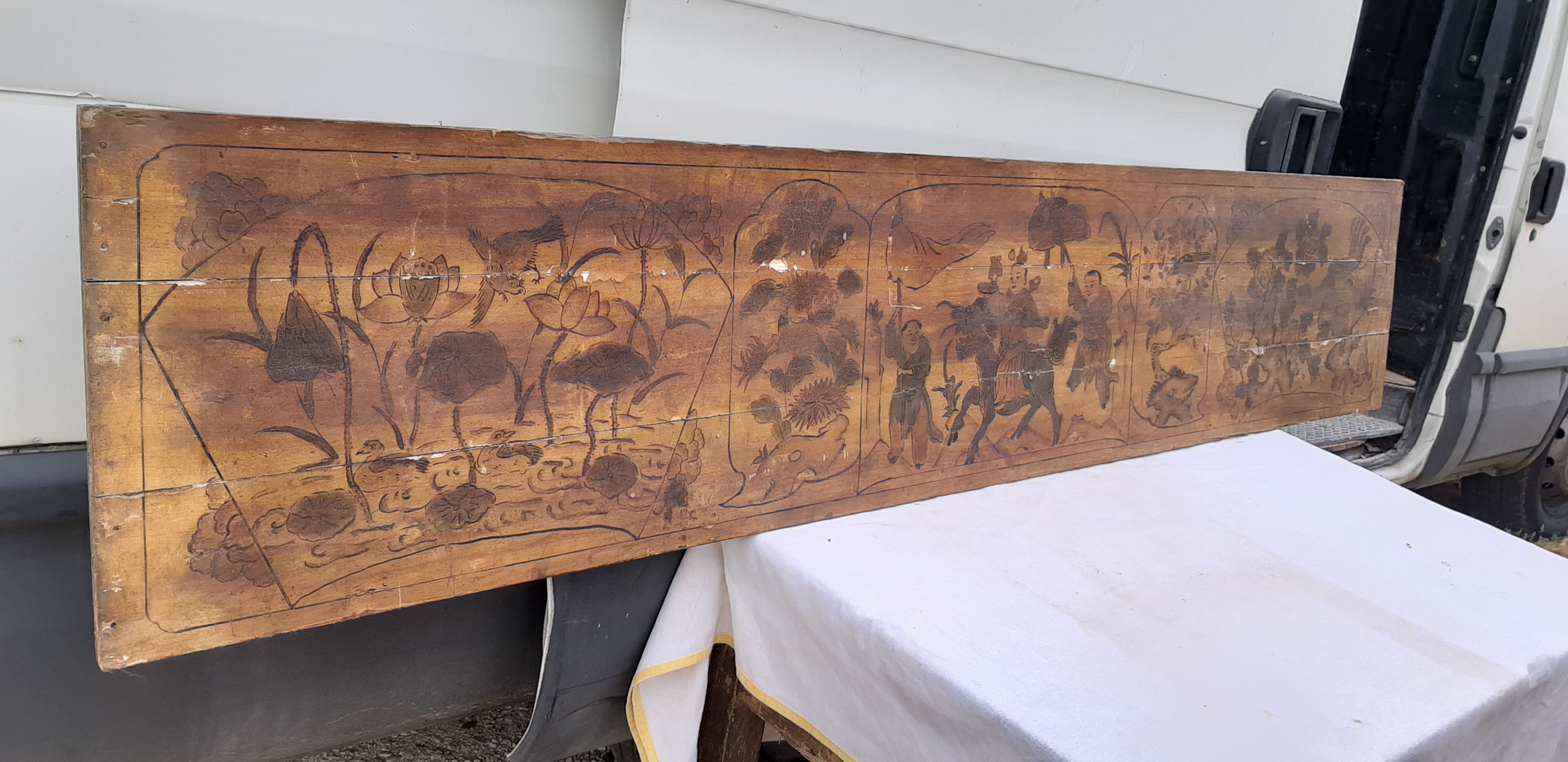Panel Silkscreened wood China 19th