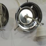 1970s vintage cut glass suspension – retro design ball lamp – L