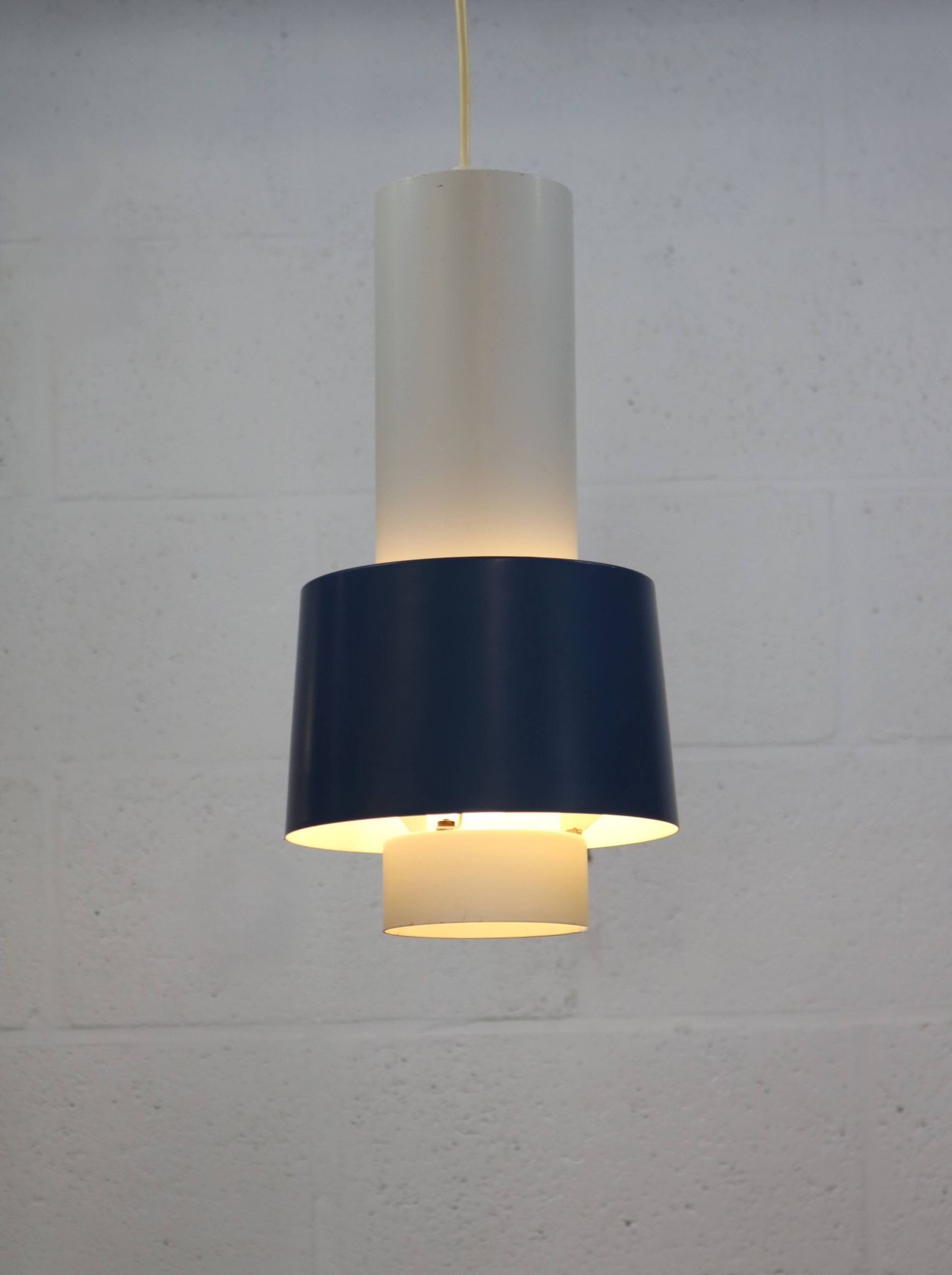 Old Danish design lamp in white/gray and blue colours - Denmark 60's