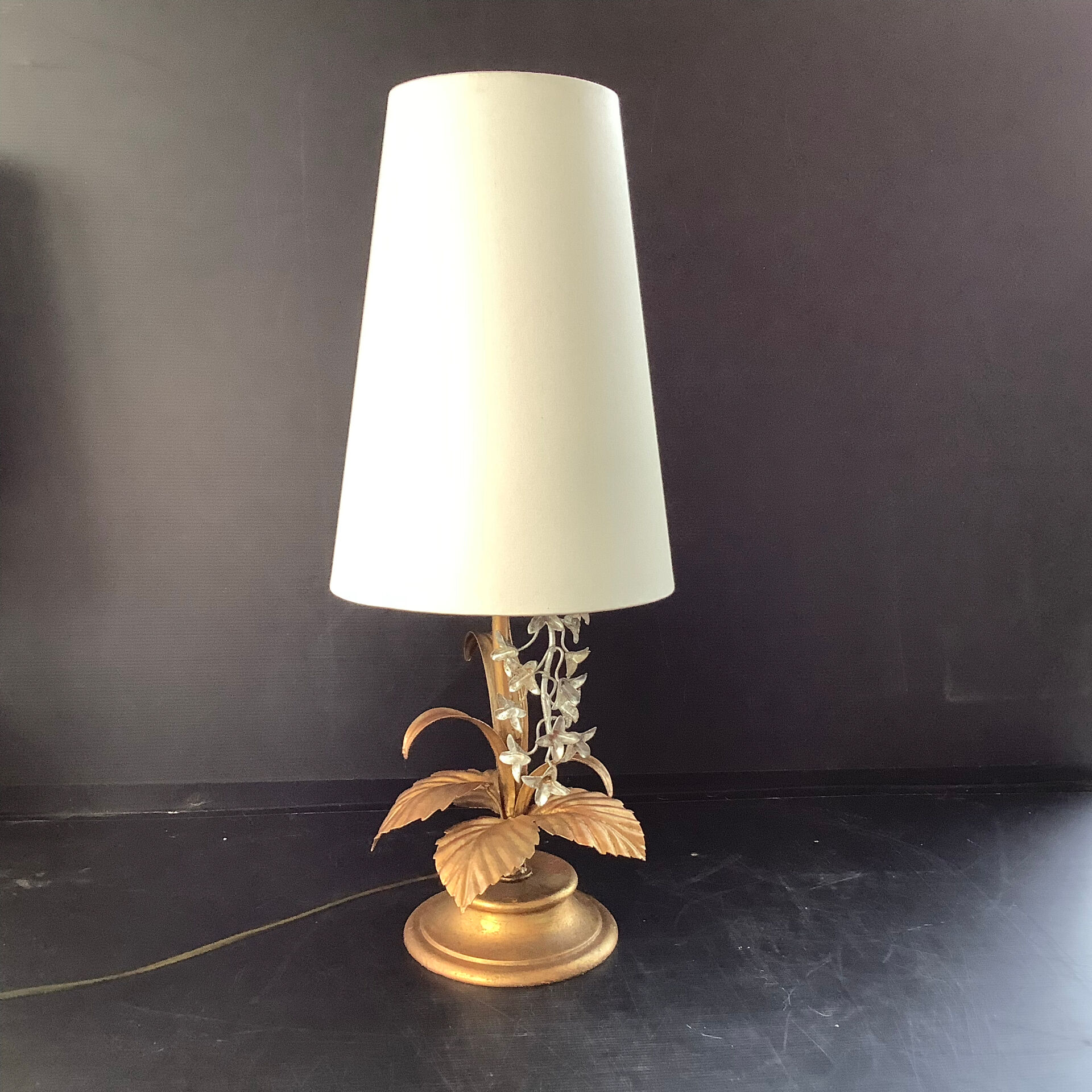 2 Lampes Attribuées Hans Kogl  1970 Hollywood Regency Glycine Dorure F