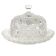 Art Deco cheese or butter container, pressed glass, Czechoslovakia, 1950s