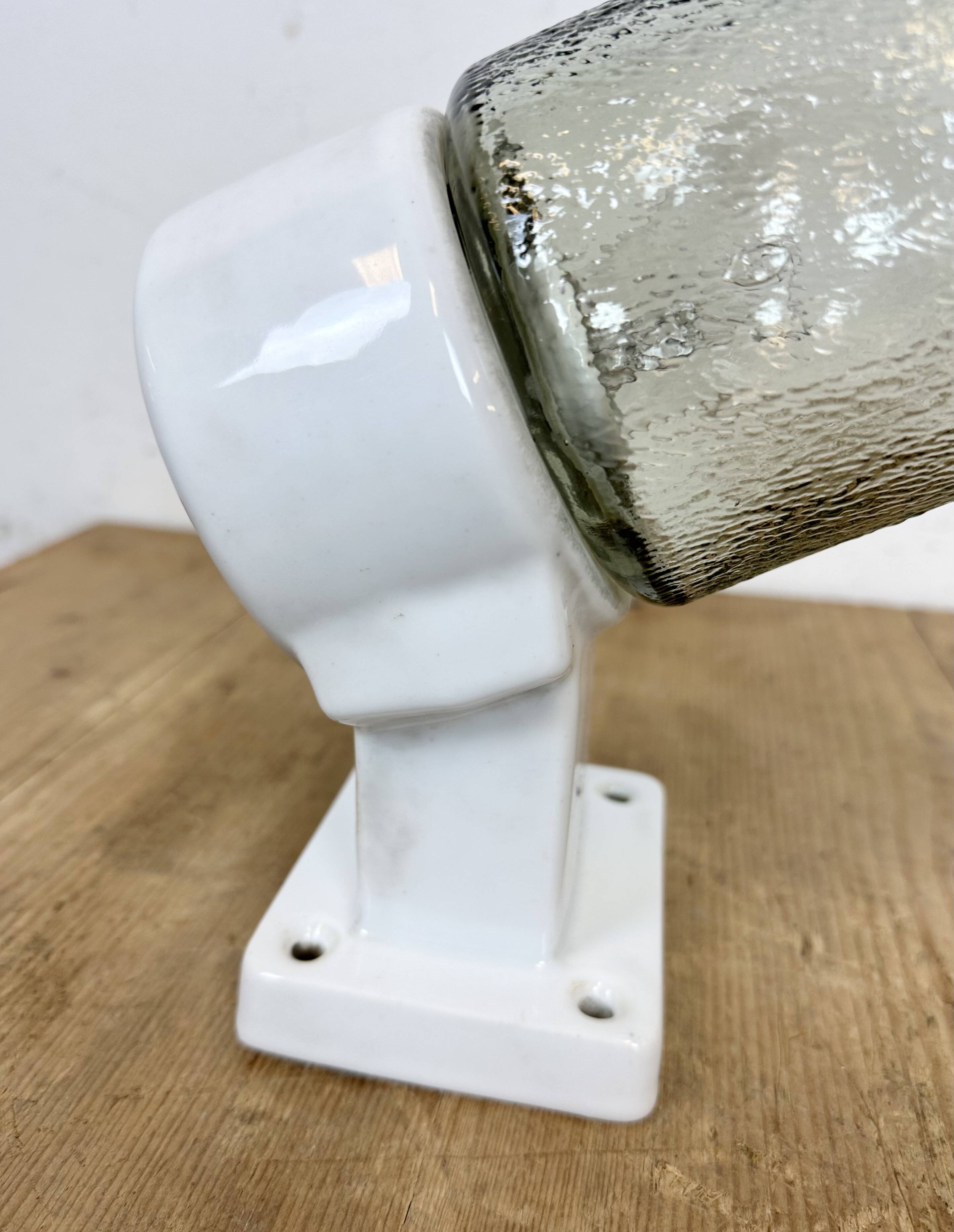 Vintage white porcelain wall light, 1960s