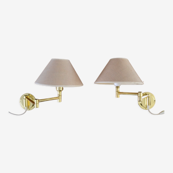 Pair of vintage gold articulated sconces