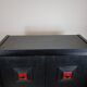 Black and red wooden brutalist bar