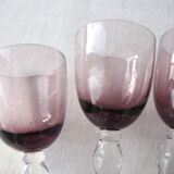 Set of 5 parma-coloured wine glasses