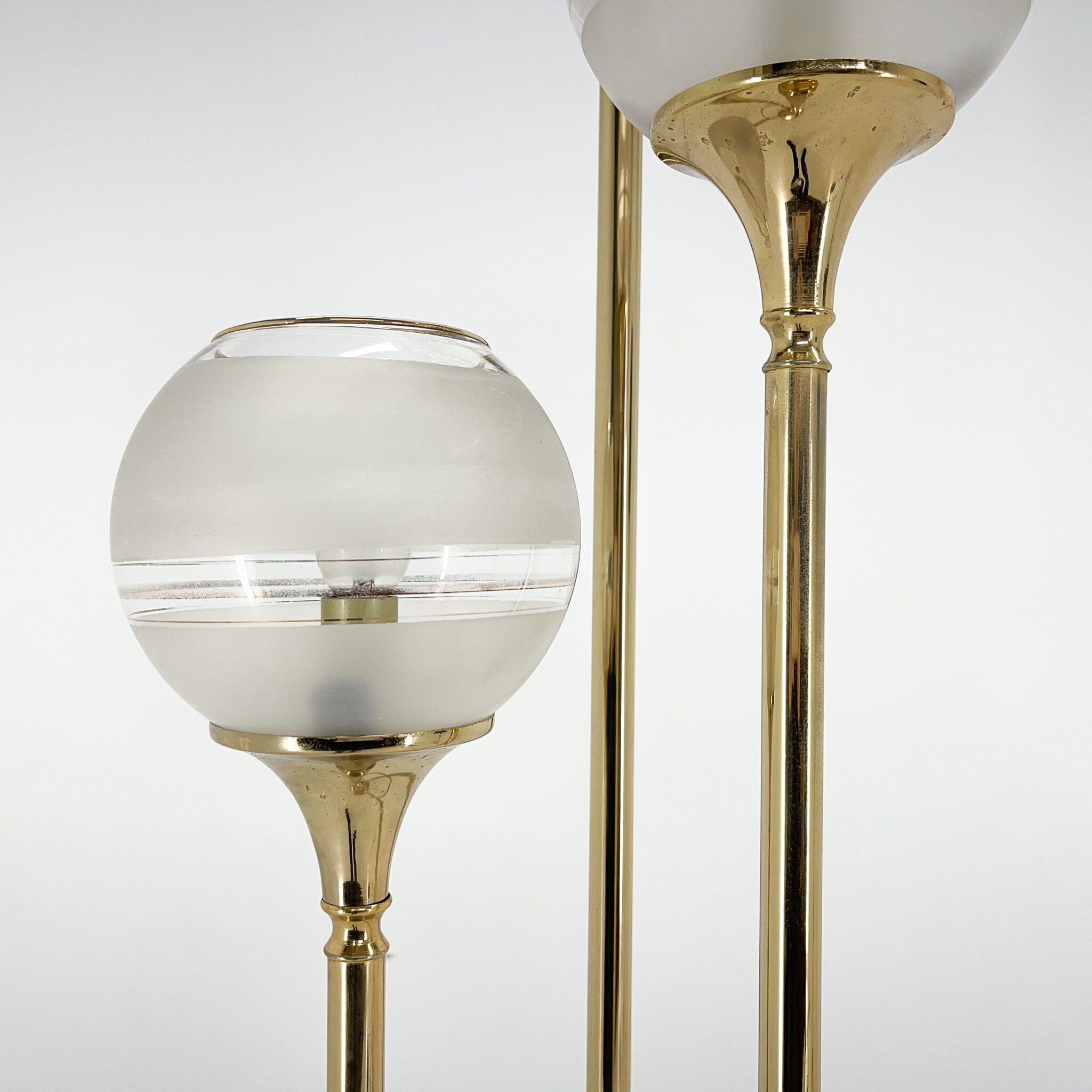 1970's italian metal & glass floor lamp