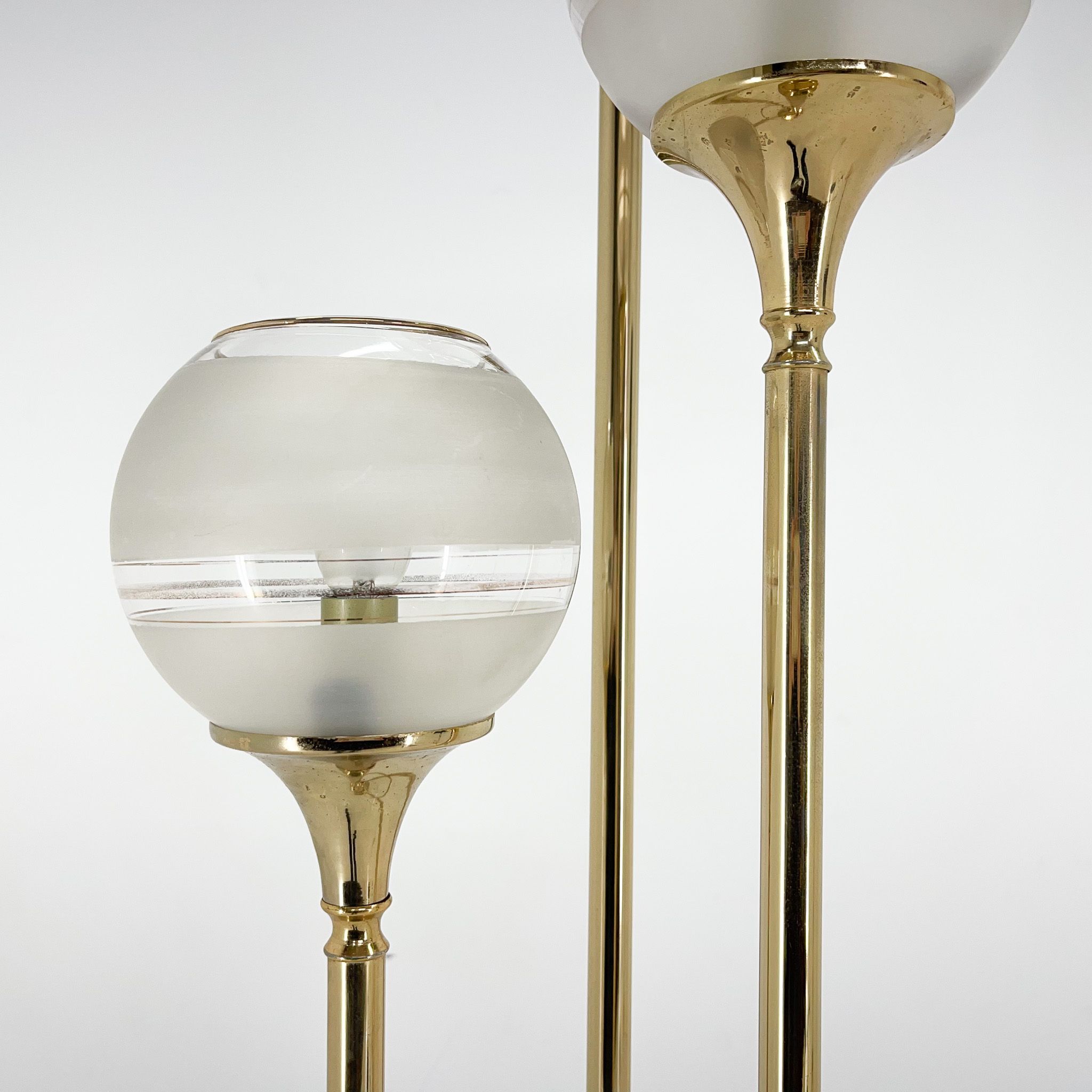 1970's italian metal & glass floor lamp
