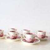 Set of 6 coffee cups and saucers, Villeroy & Boch, Rusticana rose model