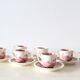 Set of 6 coffee cups and saucers, Villeroy & Boch, Rusticana rose model