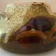 Vegetable dish, covered pot, glazed ceramic art, 1970s, signature to be identified