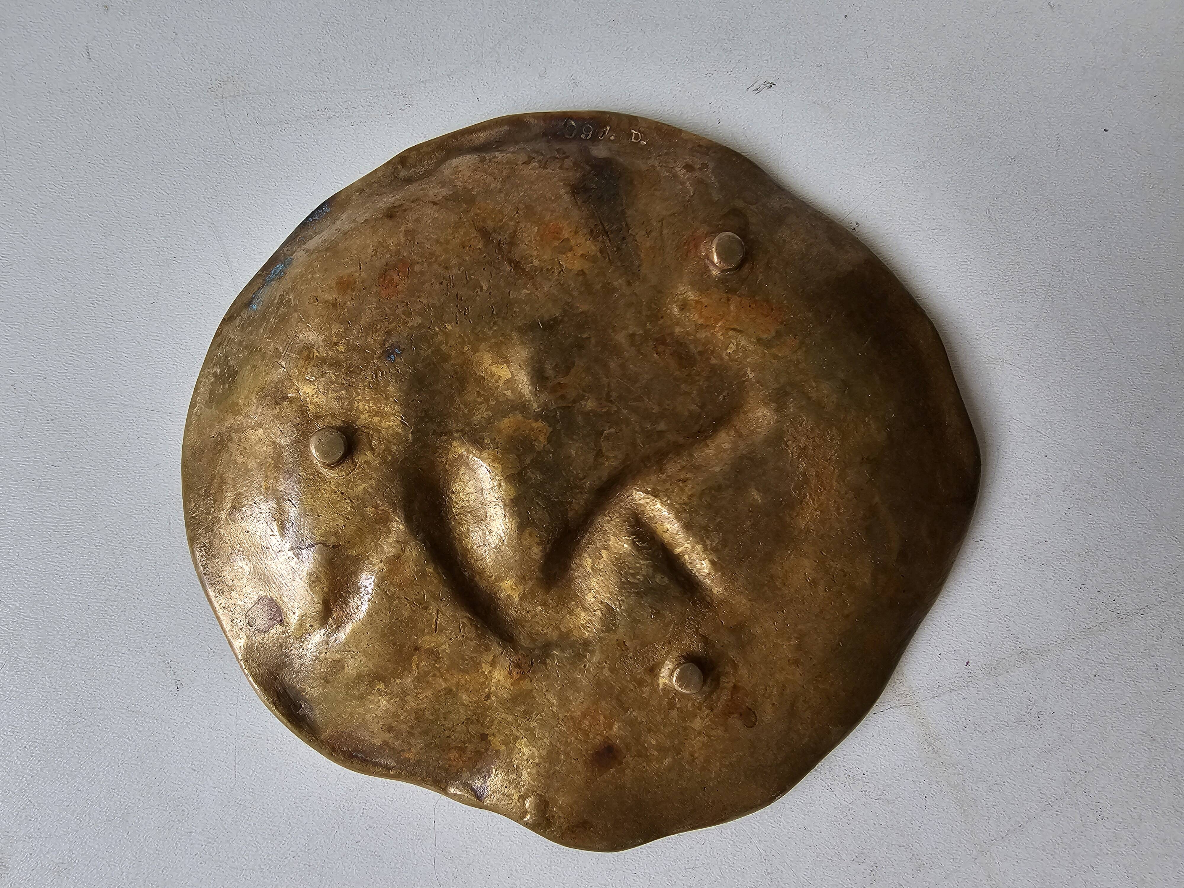 Ashtray / bronze bowl Figurative nude - Art Nouveau signed Joe Desco