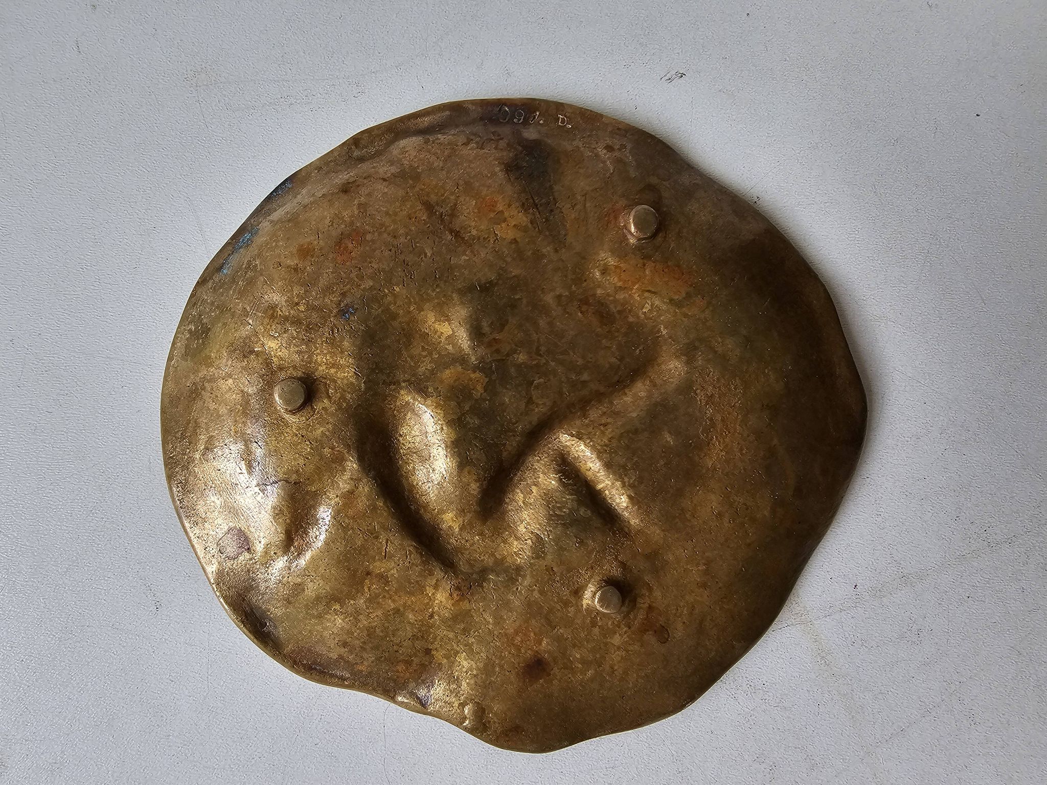 Ashtray / bronze bowl Figurative nude - Art Nouveau signed Joe Desco