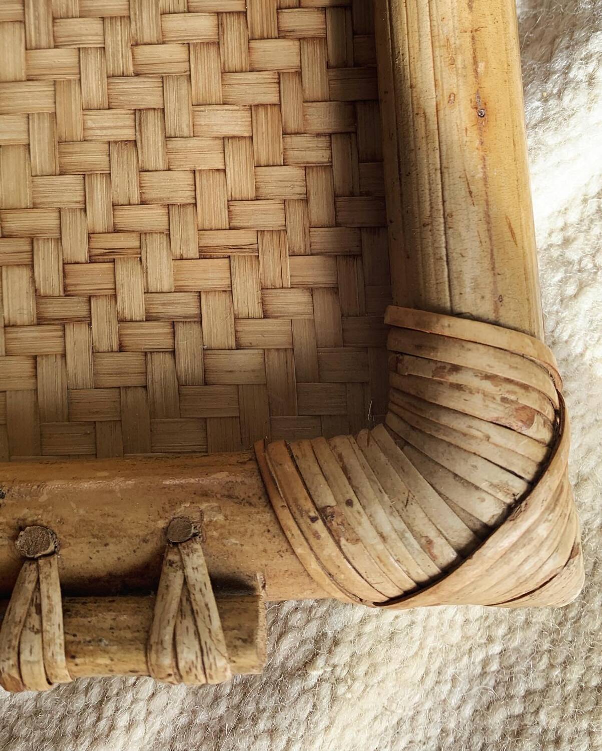 Vintage bamboo and rattan tray