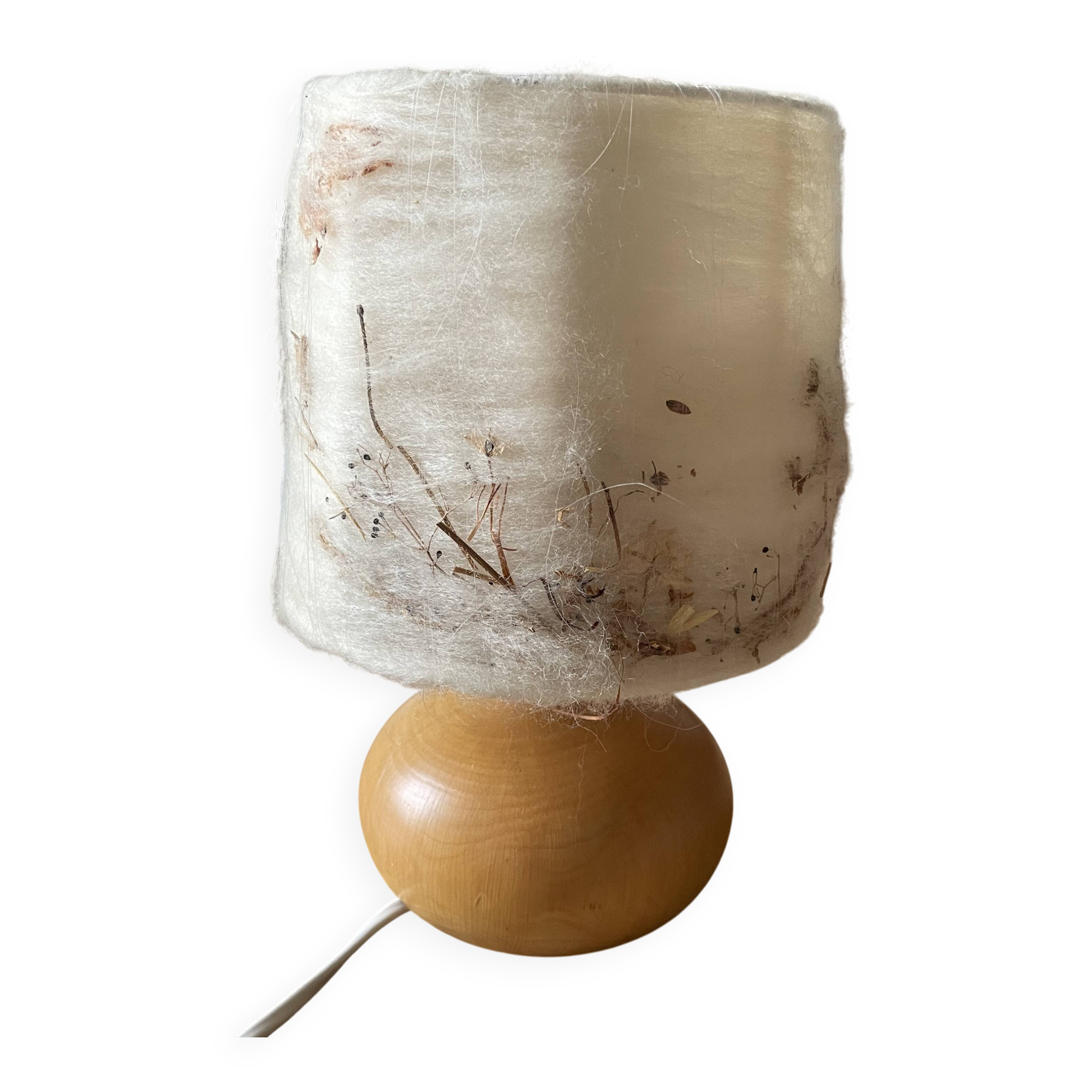 1970s wooden ball lamp