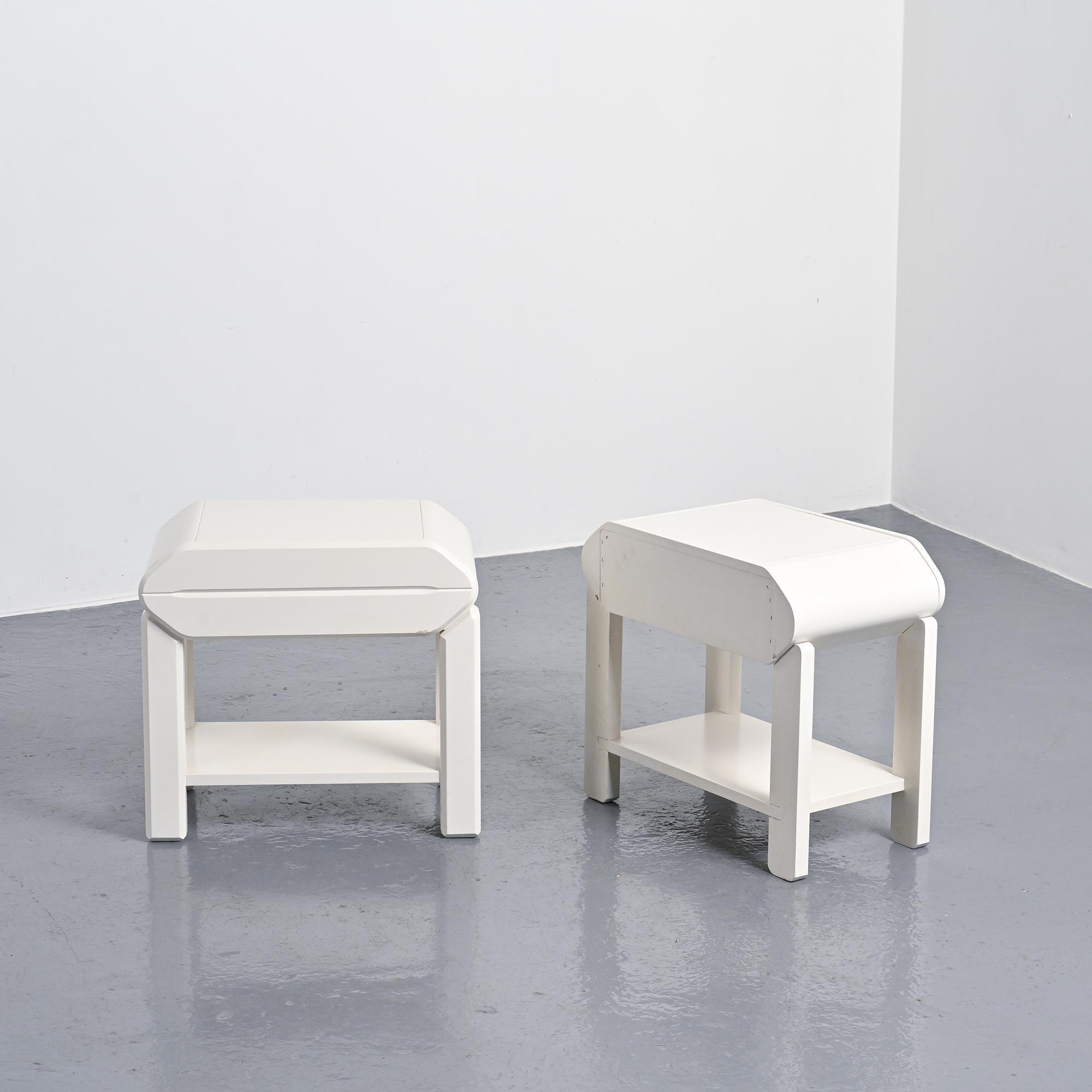 Pair of pine bedside tables by Maison Regain, circa 1970.
