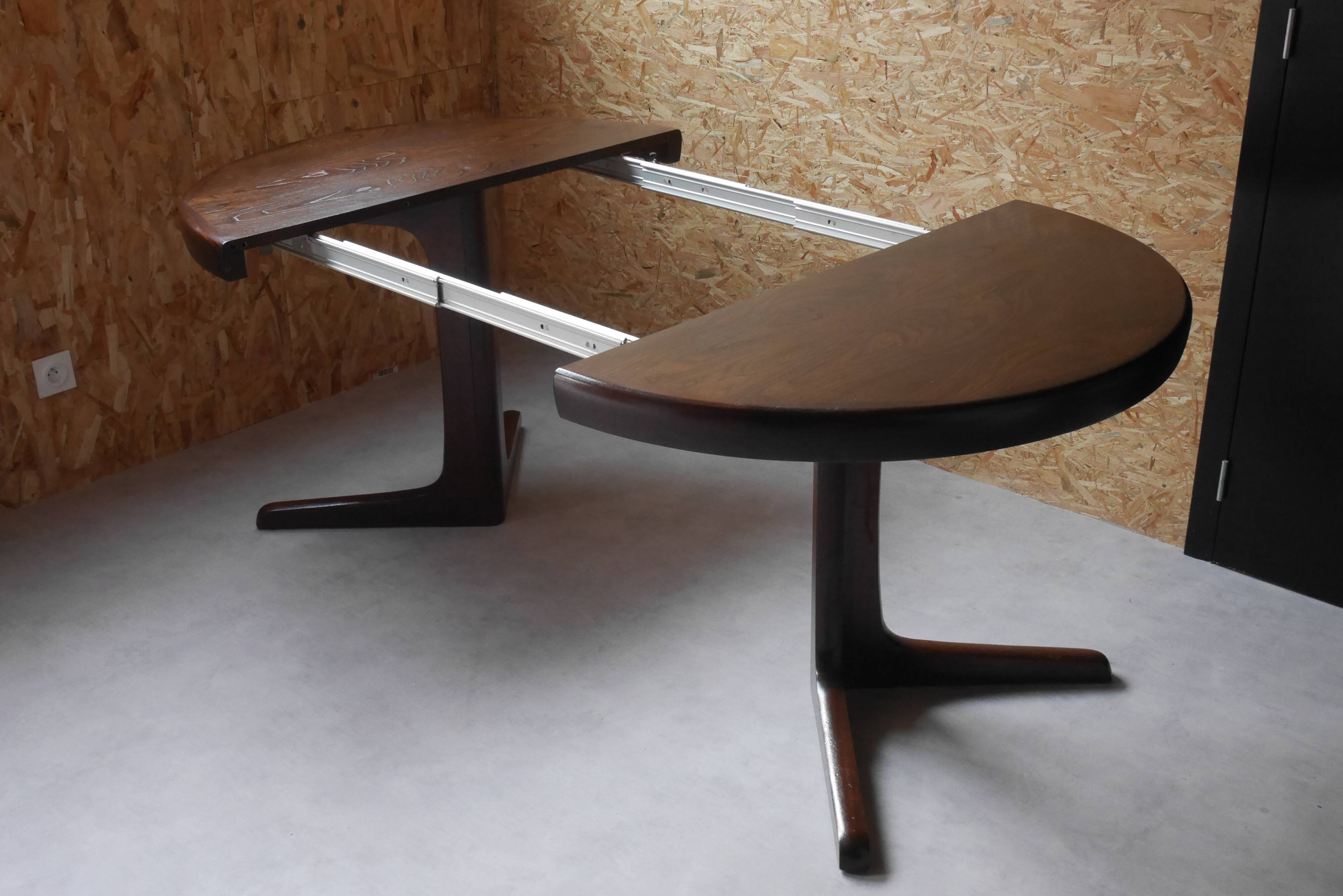 Table à rallonges Baumann en orme années 60