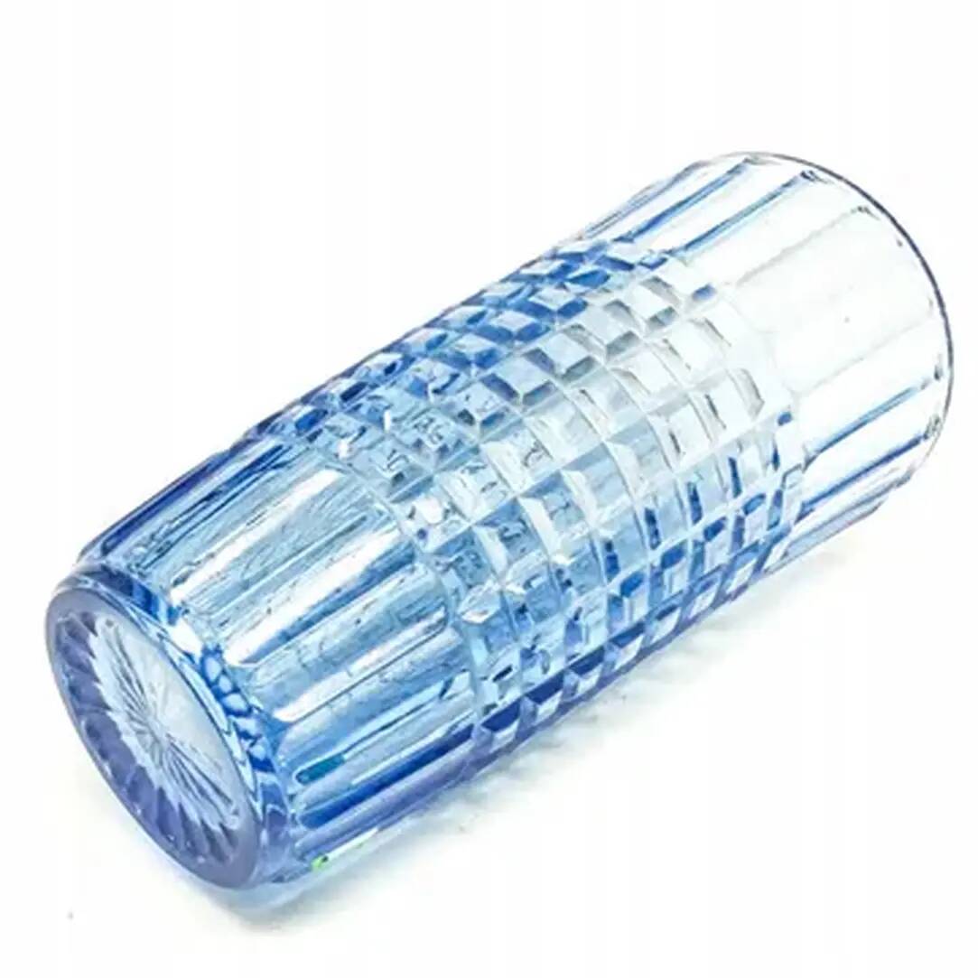 Mid-century modern vase, turquoise glass, HSG Ząbkowice, Poland, 1970s