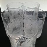 Série de 5 verres à whisky en cristal ciselé