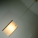 Danish modern pendant lamp teak opaline glass textured glass 1950s 60s mid century light