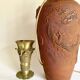 Terracotta lamp, 2 M fabric cable, jute lampshade
