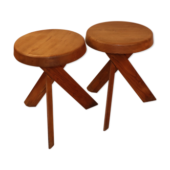 Pierre Chapo's pair of S31 stools