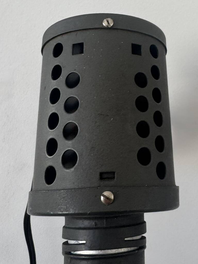 Pair of vintage matte black metal wall lights, France, 1970, LITA