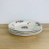 4 Longchamp iron earth soup plates, Aubépine model
