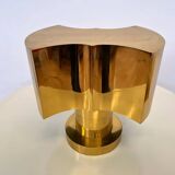 Big design brass table lamp - Czechoslovakia, 1980s