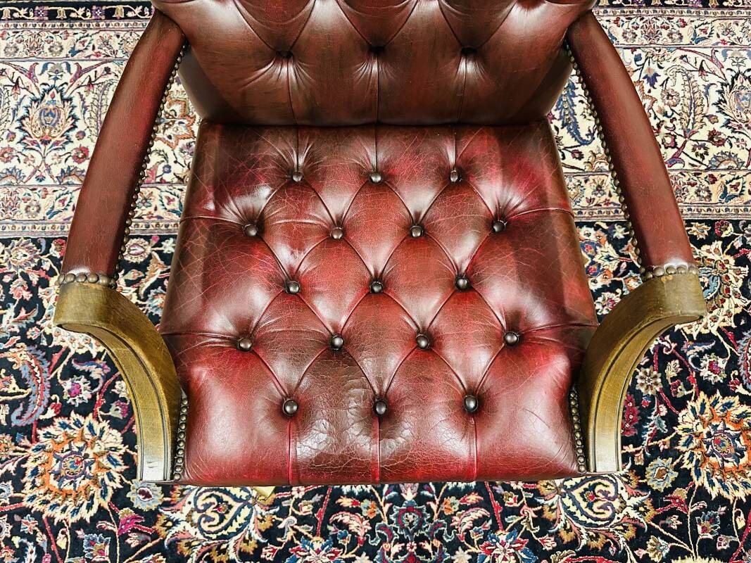 Classic English Oxblood Chesterfield Desk Chair