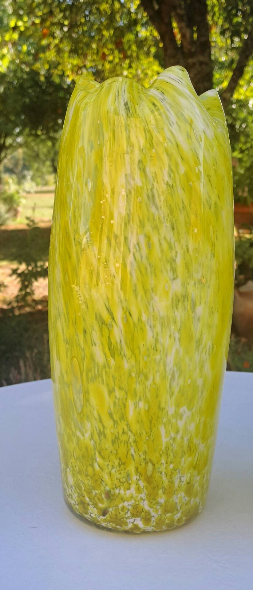 Pair of blown glass vases Clichy Legras