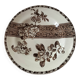 Antique plate with brown floral decoration, Grand dépôt E. Bourgeois