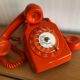 Vintage Orange Socotel dial phone, 1978