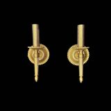 Paire d’appliques murales anciennes en laiton doré – style classique