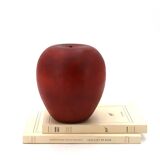 Sculpture of a giant red apple in wood, 1960s